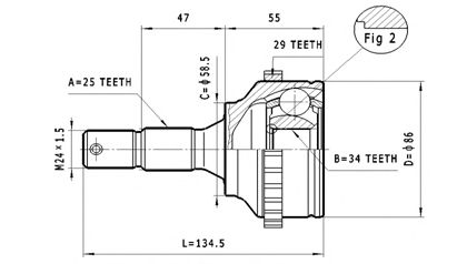 Joint Kit, drive shaft C.279