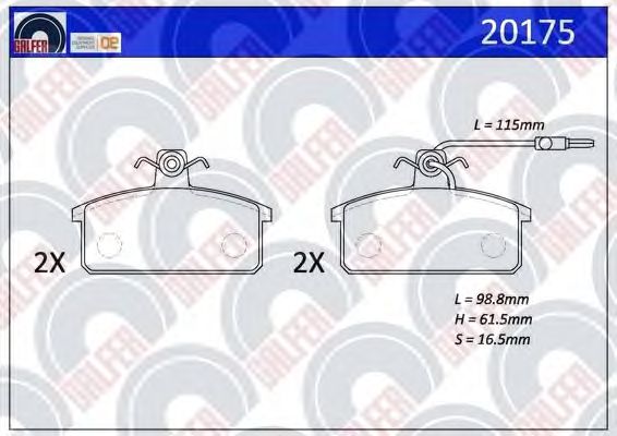 Brake Pad Set, disc brake 20175