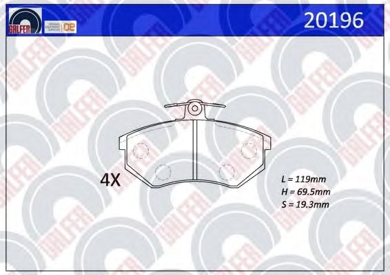 Brake Pad Set, disc brake 20196