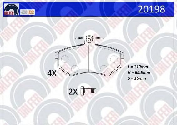Brake Pad Set, disc brake 20198