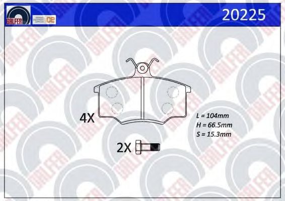 Brake Pad Set, disc brake 20225