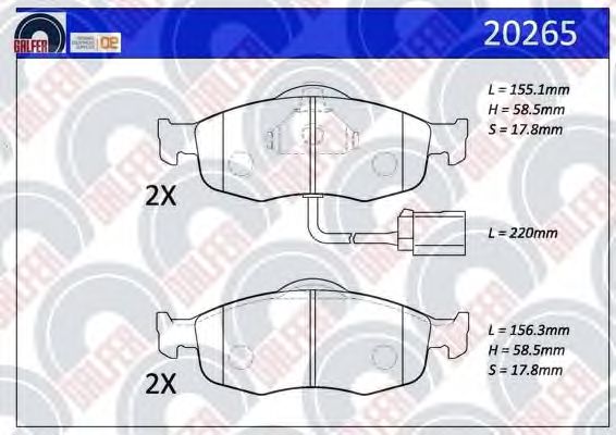 Brake Pad Set, disc brake 20265