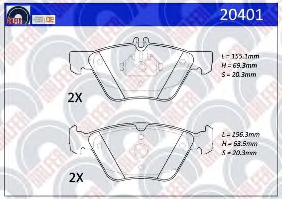 Brake Pad Set, disc brake 20401