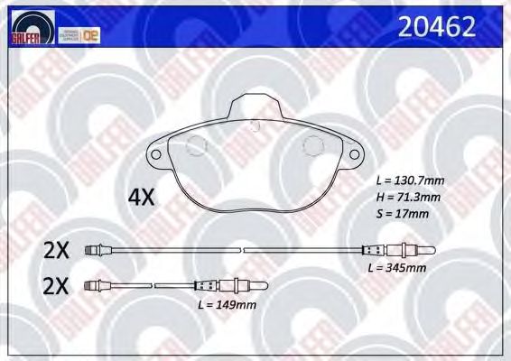 Brake Pad Set, disc brake 20462