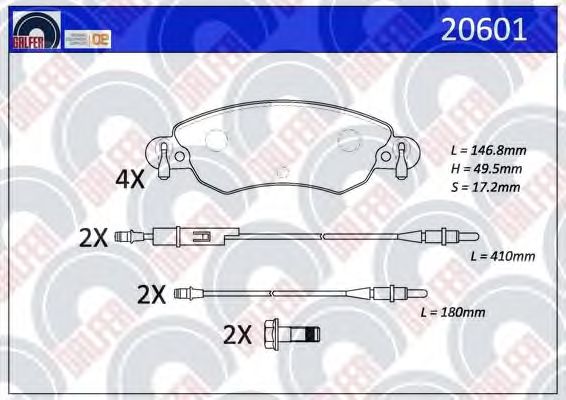 Brake Pad Set, disc brake 20601