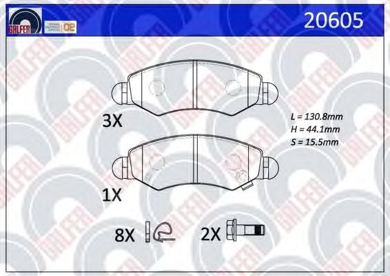 Brake Pad Set, disc brake 20605