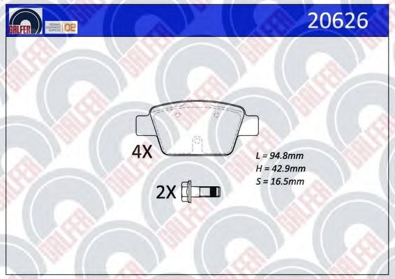Brake Pad Set, disc brake 20626