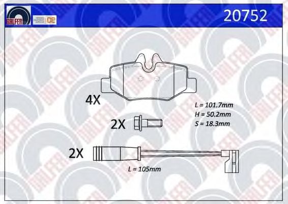Brake Pad Set, disc brake 20752