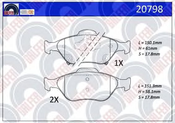 Brake Pad Set, disc brake 20798