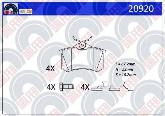 Brake Pad Set, disc brake 20920