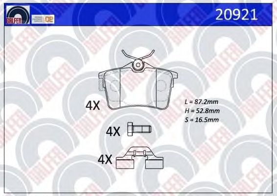 Brake Pad Set, disc brake 20921