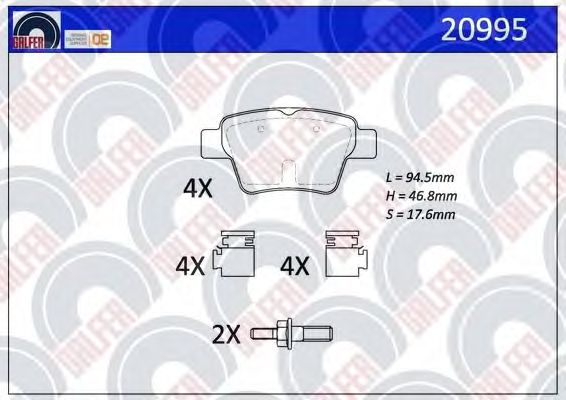 Brake Pad Set, disc brake 20995