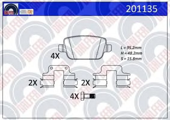 Brake Pad Set, disc brake 201135