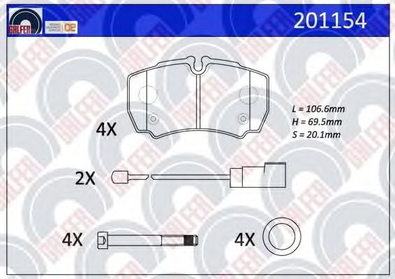 Brake Pad Set, disc brake 201154