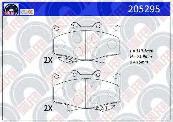 Brake Pad Set, disc brake 205295