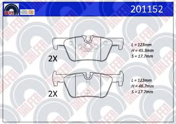 Brake Pad Set, disc brake 201152