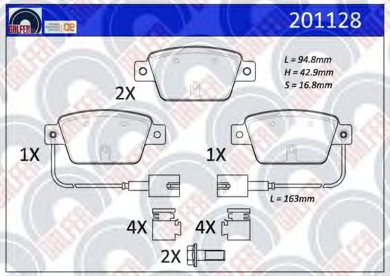 Brake Pad Set, disc brake 201128