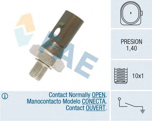 Interruptor de control de la presión de aceite 12880