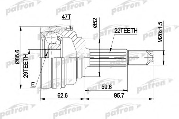 Joint Kit, drive shaft PCV1401