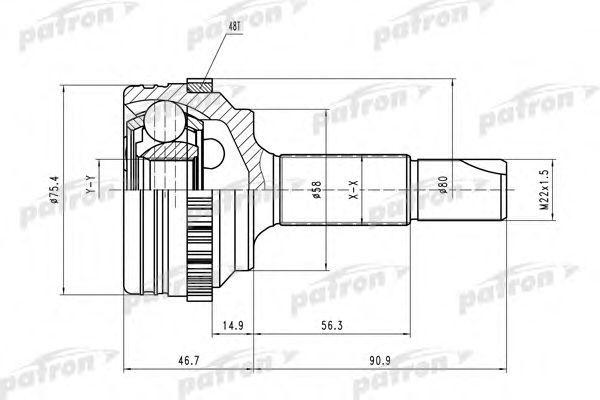Joint Kit, drive shaft PCV1460
