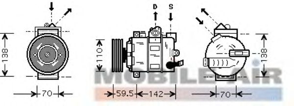 Compressor, airconditioning 0300K029