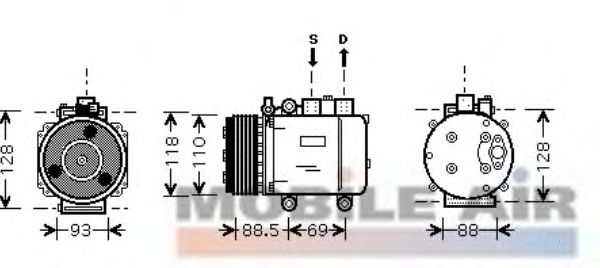 Compressor, airconditioning 1800K174
