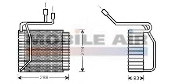Evaporator, air conditioning 1800V109