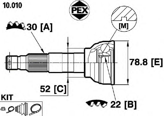Joint, drive shaft 10.010