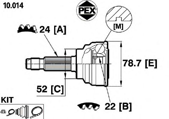Joint, drive shaft 10.014