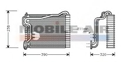 Evaporador, ar condicionado 6003V145