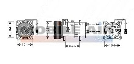 Compressor, airconditioning 6009K023