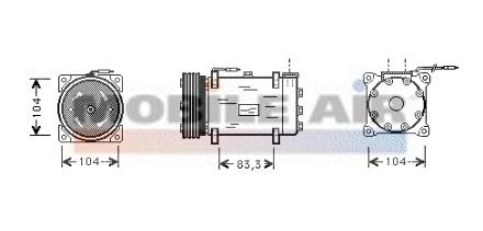 Compressor, airconditioning 6009K160