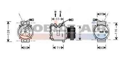 Compressor, airconditioning 6025K009