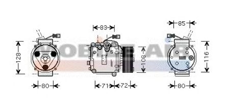 Compressor, airconditioning 6025K168