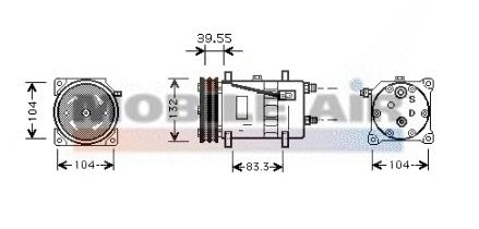 Compressor, airconditioning 6058K074