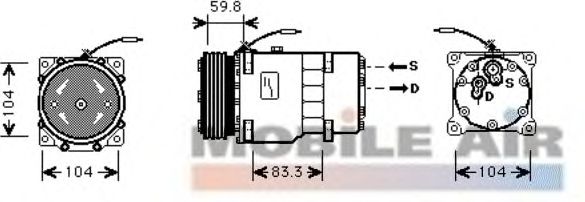 Compressor, airconditioning 6043K402