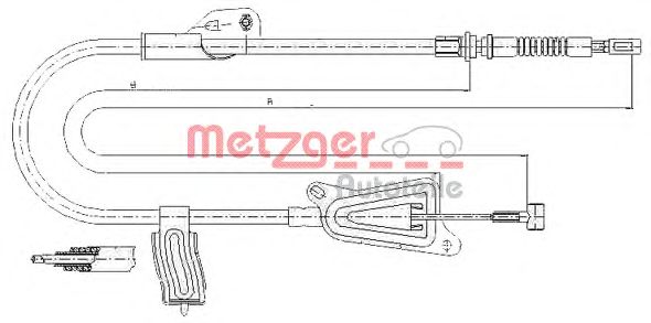 Cable, parking brake 17.0124