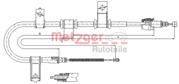 Cable, parking brake 17.2543