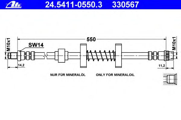 Tubo flexível de travão 24.5411-0550.3