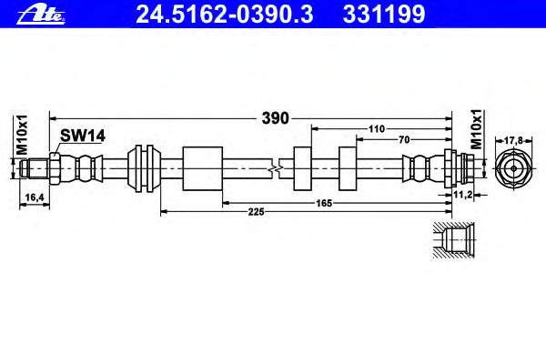 Tubo flexible de frenos 24.5162-0390.3