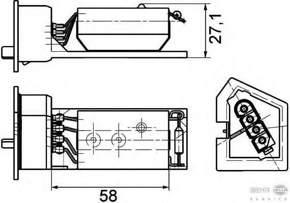 Resistor, interior blower 9XX 351 029-131