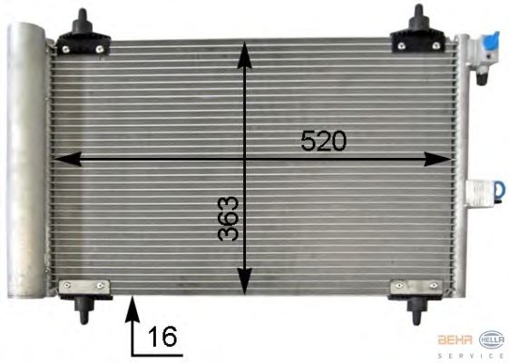 Condensator, airconditioning 8FC 351 301-034