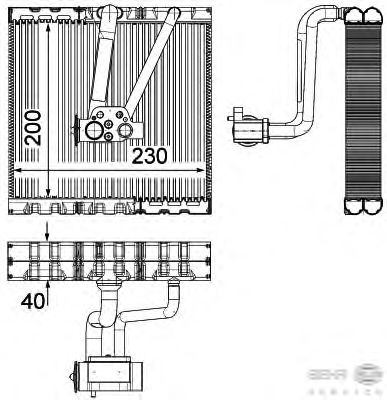 Evaporador, ar condicionado 8FV 351 330-711