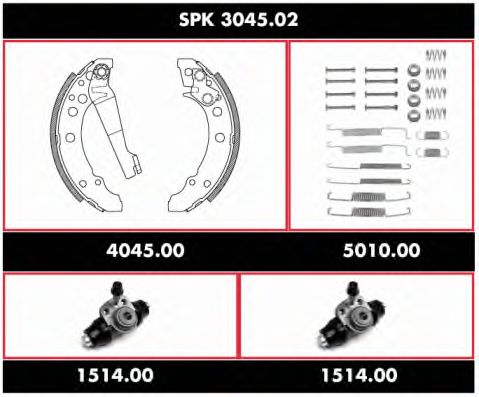 Brake Set, drum brakes SPK 3045.02