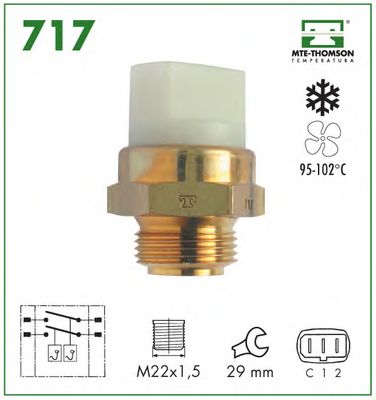 Interrupteur de température, ventilateur de radiateur 717