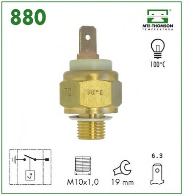 Temperature Switch, coolant warning lamp 880