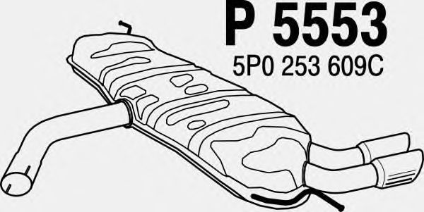 Panela de escape traseira P5553