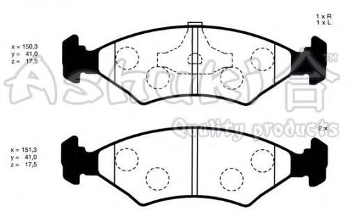 Brake Pad Set, disc brake M041-11