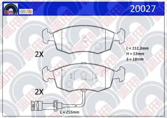 Brake Pad Set, disc brake 20027