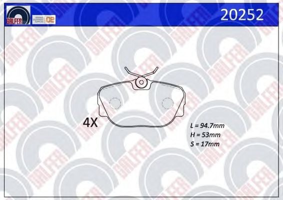 Kit de plaquettes de frein, frein à disque 20252